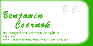 benjamin csernok business card